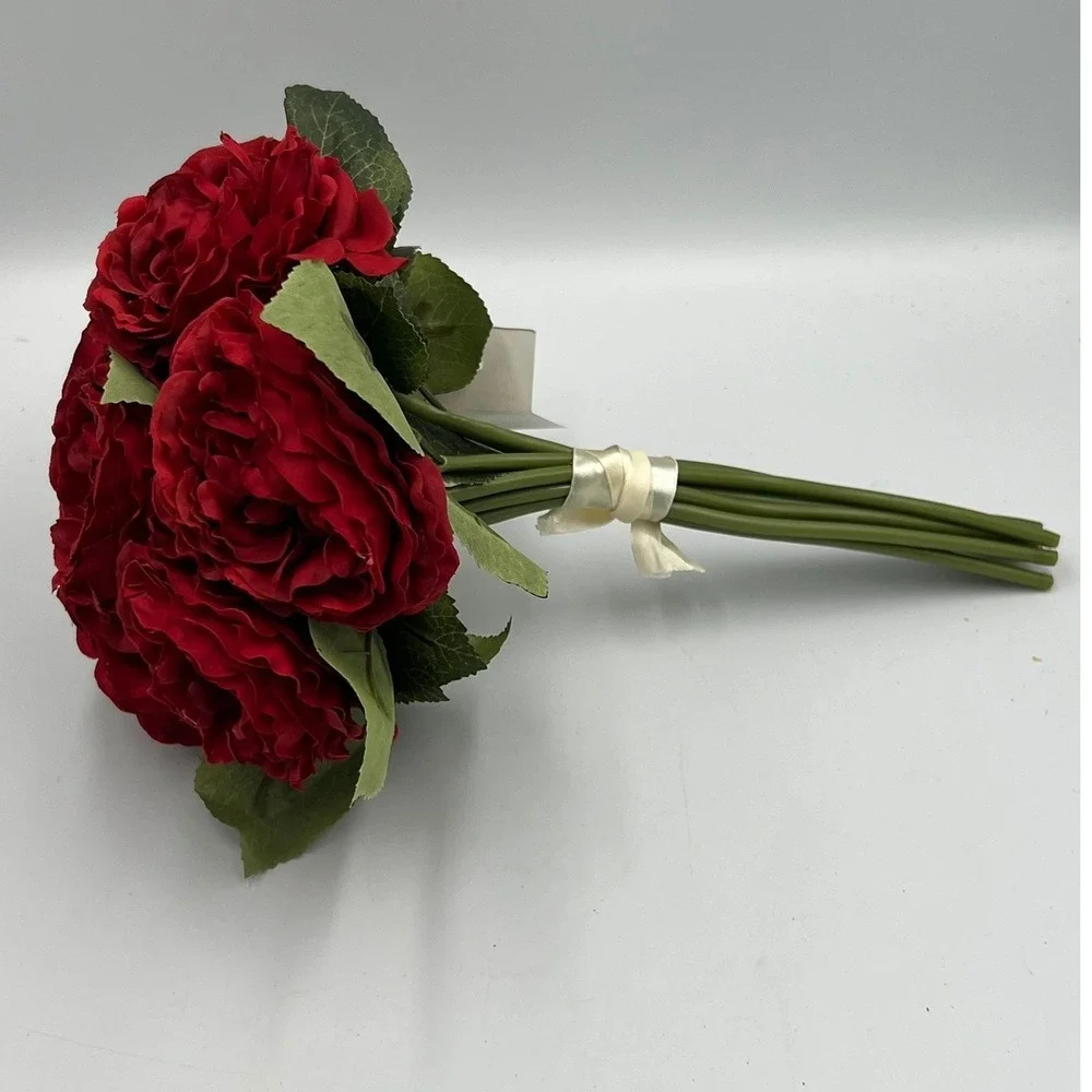Peony Bouquet Unisex OS Red Brand New Faux Silk Floral Arrangement